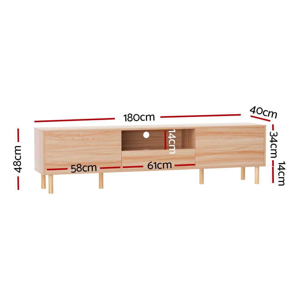Alex 180cm Entertainment Unit TV Cabinet Storage Pine