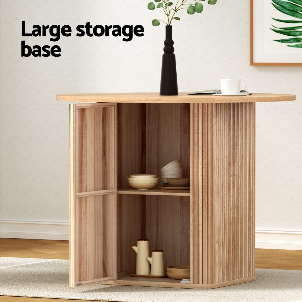 Artiss 1M Dining Table Storage Base Pine 4-Seater