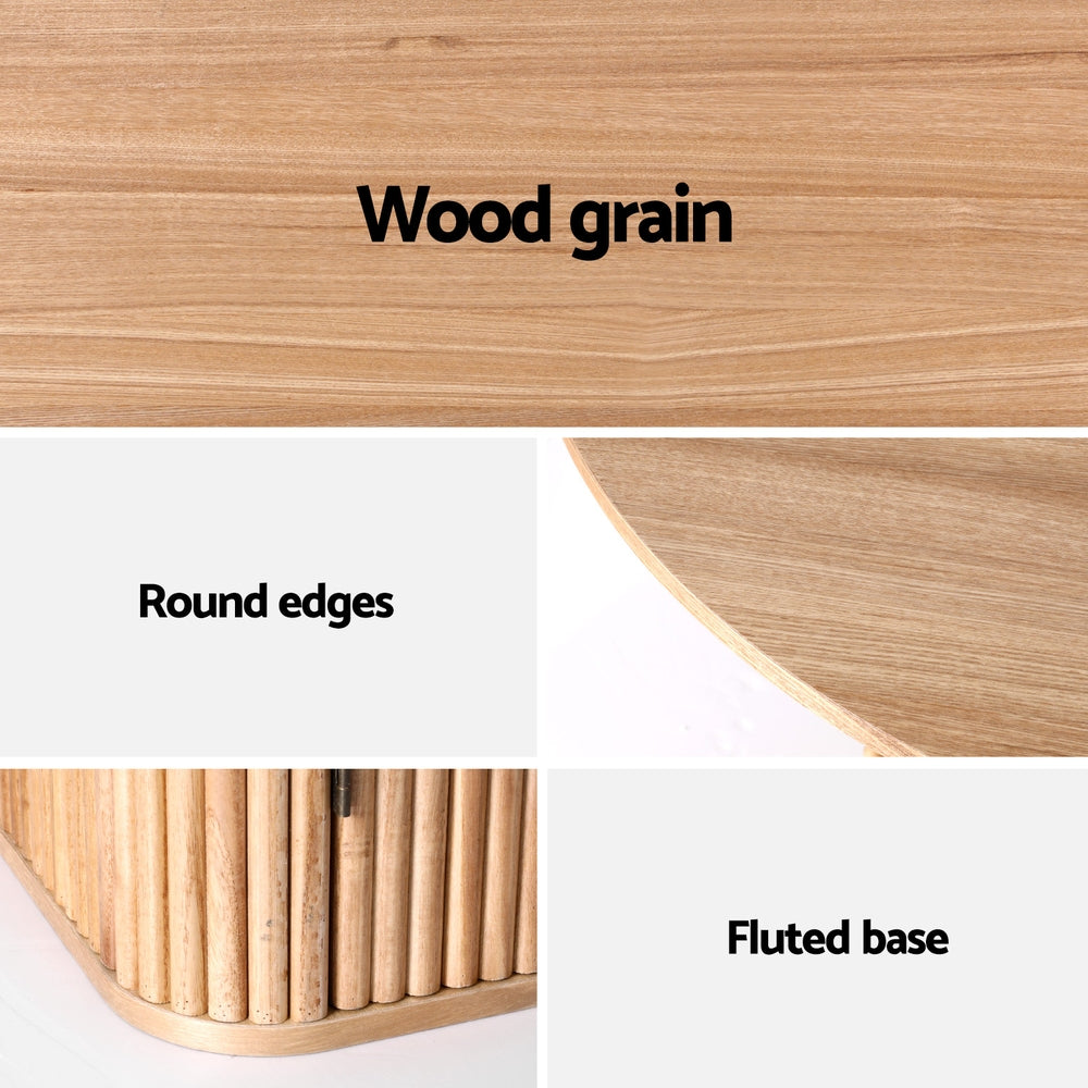 Artiss 1M Dining Table Storage Base Pine 4-Seater