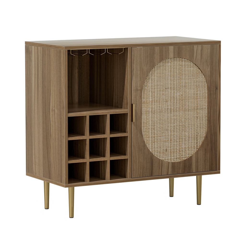 ANYA Dark Oak Buffet Sideboard with Wine Rack