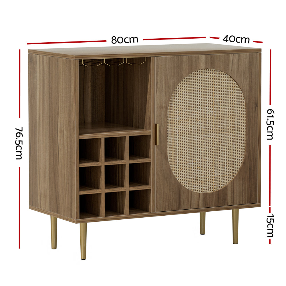 ANYA Dark Oak Buffet Sideboard with Wine Rack