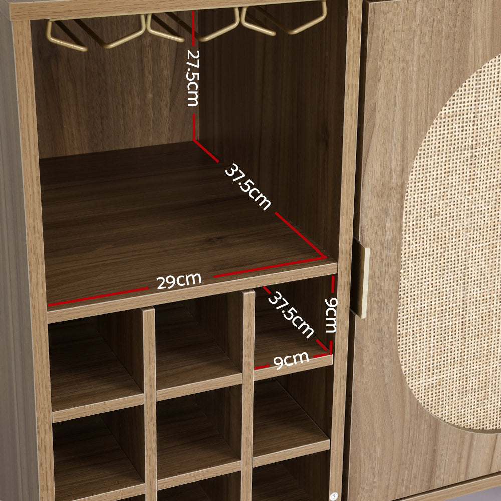 ANYA Dark Oak Buffet Sideboard with Wine Rack