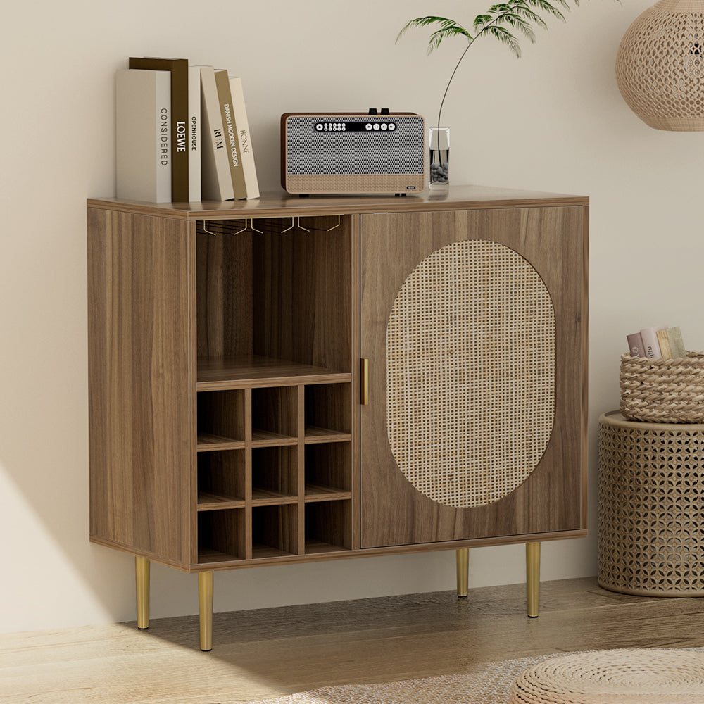 ANYA Dark Oak Buffet Sideboard with Wine Rack