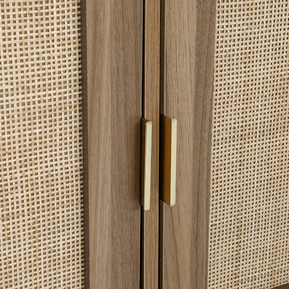 Anya 2-Door Buffet Sideboard Rattan Dark Oak