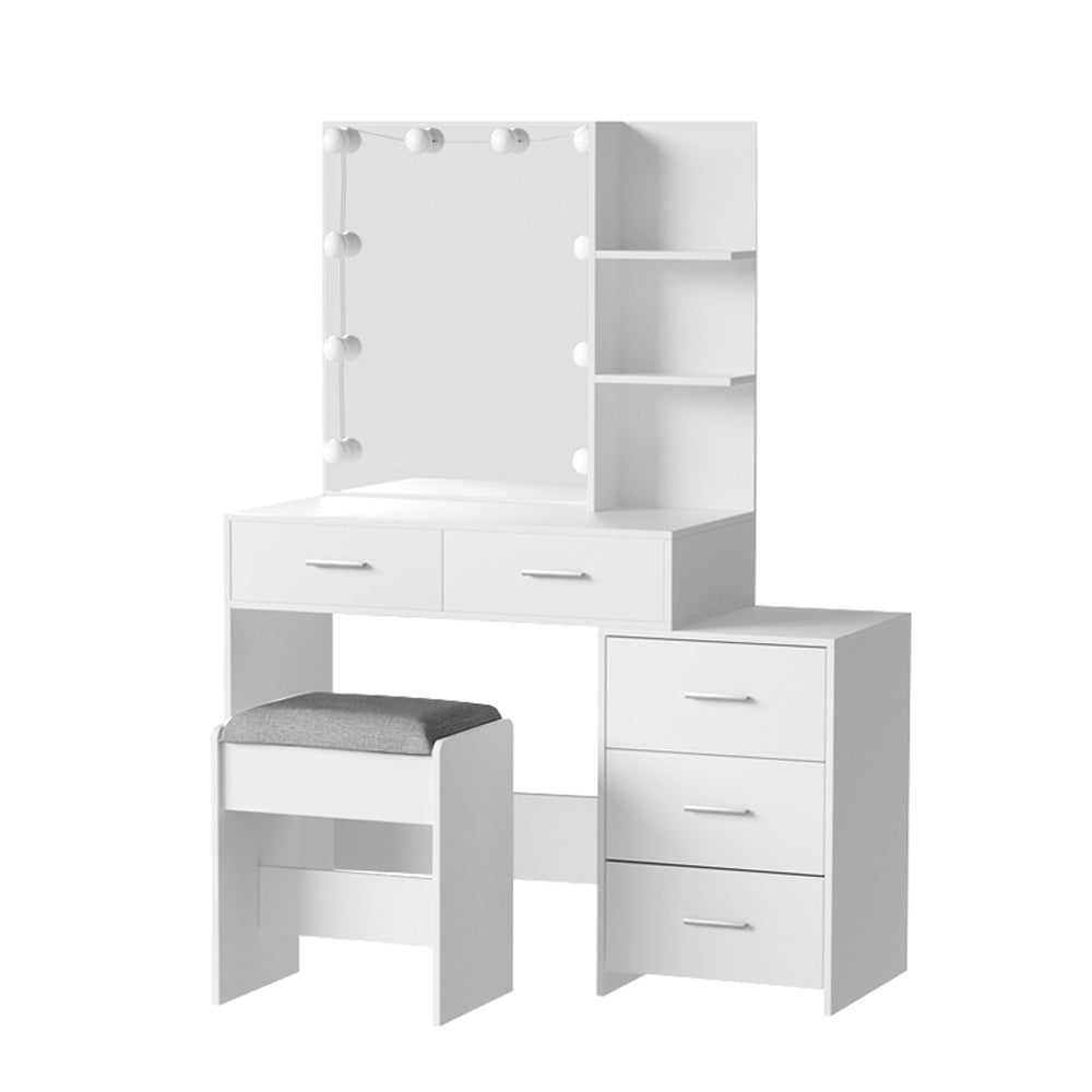 Dale Dressing Table Set 10 LED Bulbs White with Stool