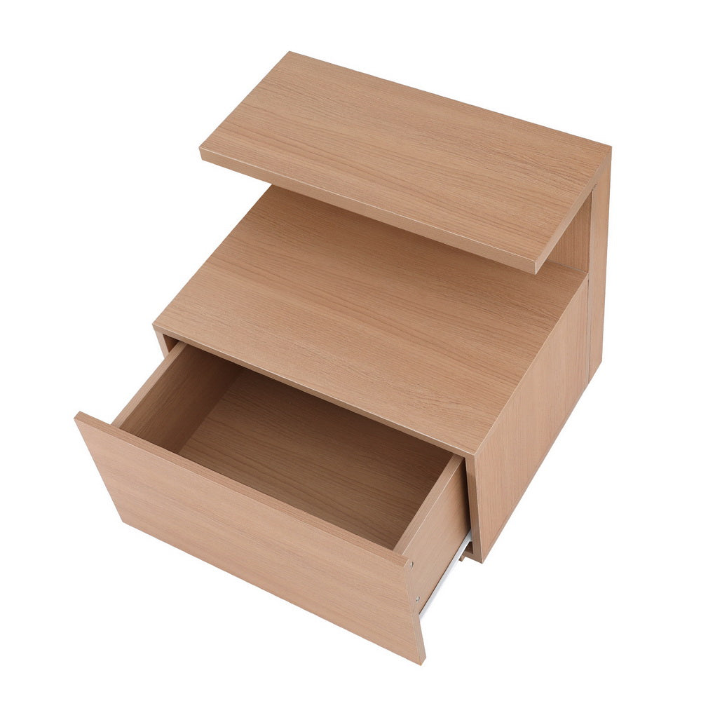 Artiss Pine Bedside Table 1 Drawer