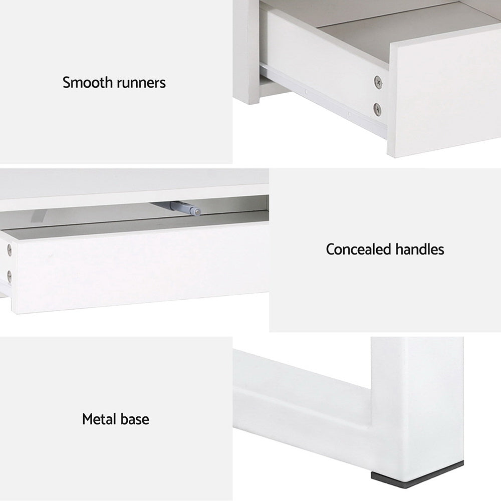 Artiss Office Desk 150cm White with Drawers and Bookshelf