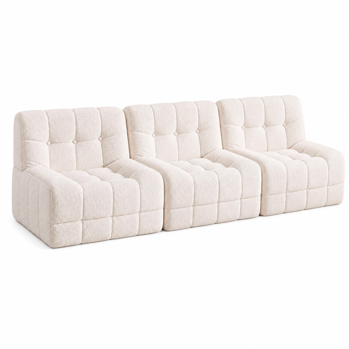 Artiss Set of 3 Modular Boneless Floor Couch White