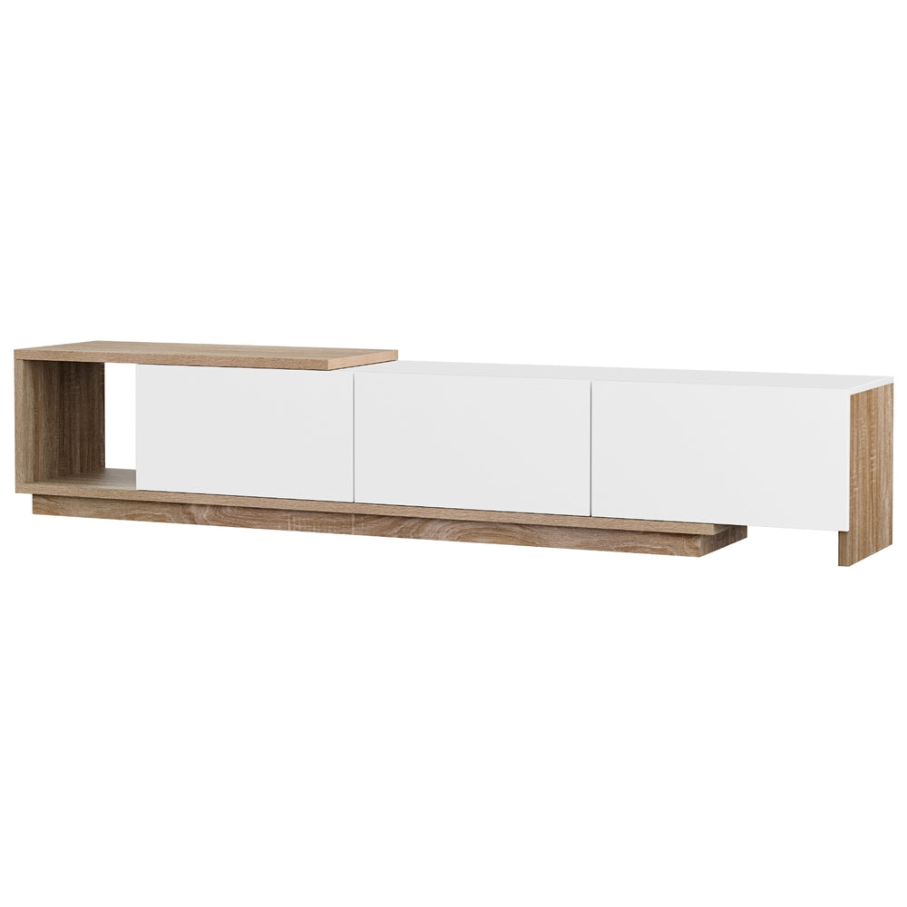 Extendable TV Cabinet Entertainment Unit White Oak
