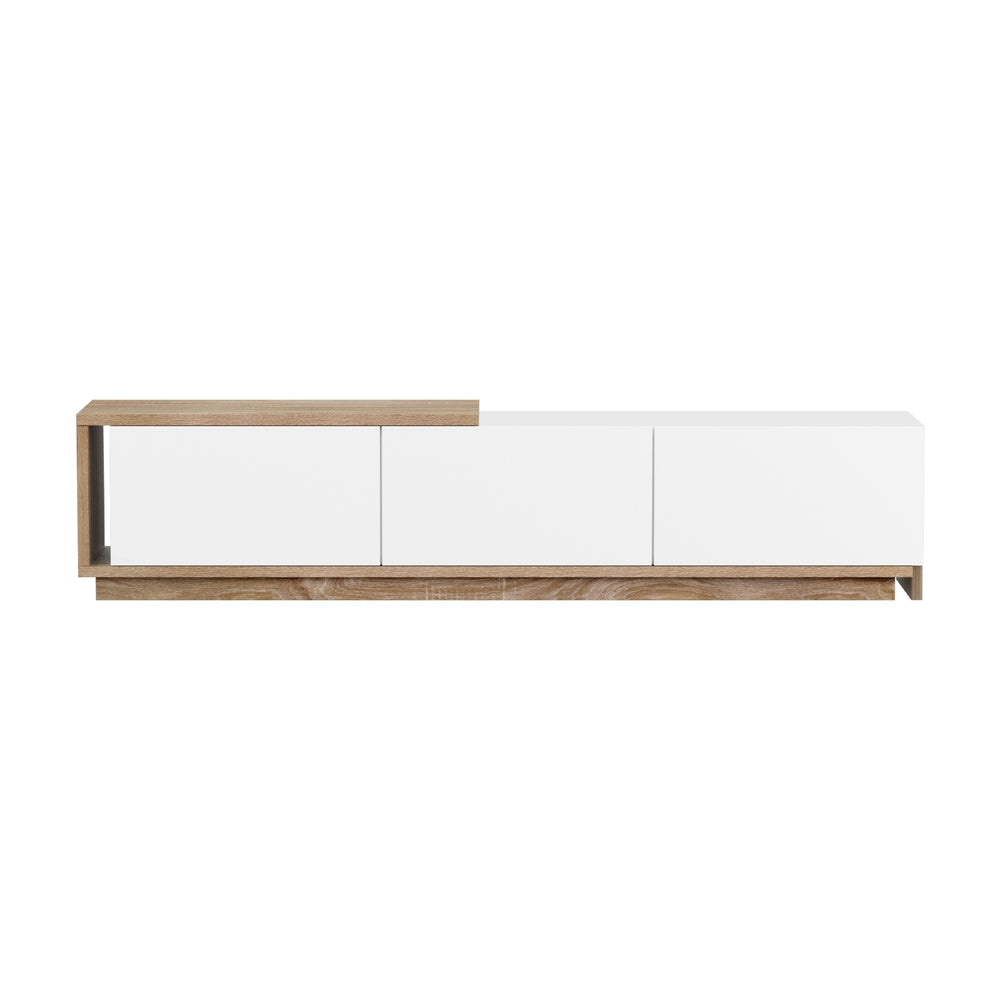 Extendable TV Cabinet Entertainment Unit White Oak