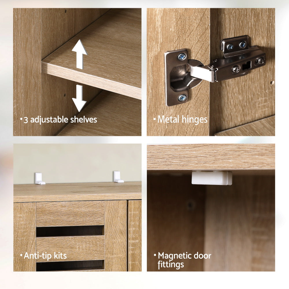 Alster 5-Tier Shoe Rack Cabinet 20 Pairs Pine/White