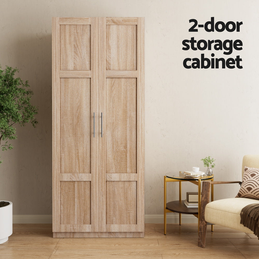 Artiss Tall Pantry Cabinet Adjustable Shelves Pine Wood