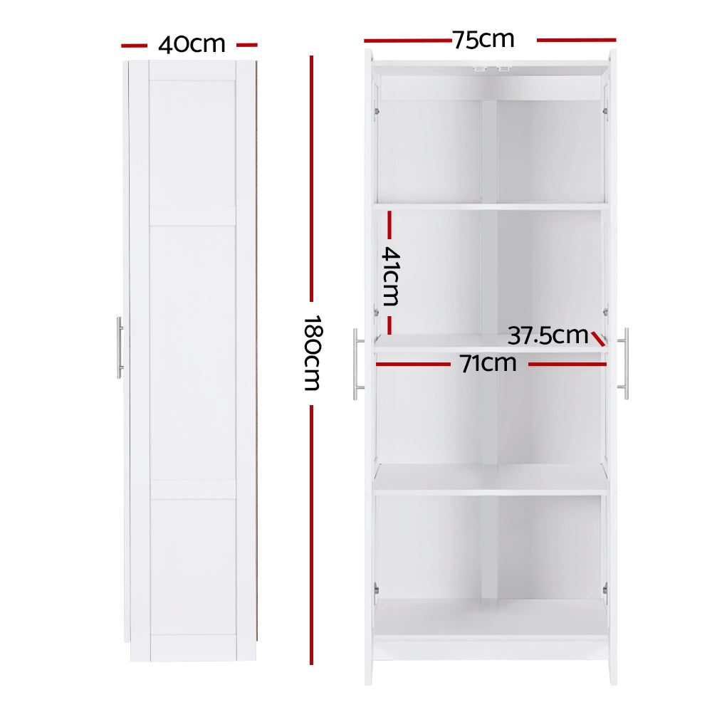 Artiss White 2-Door Buffet Sideboard Cabinet Pantry
