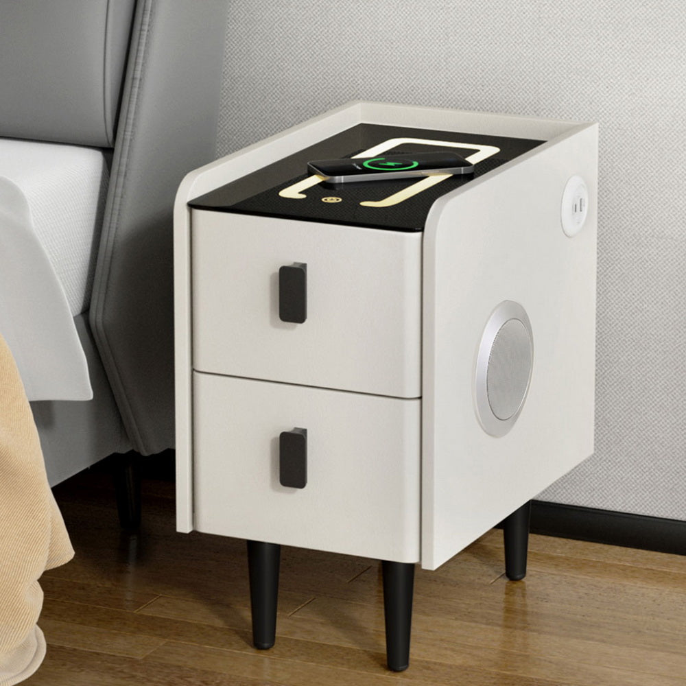 AIDA Smart Bedside Table Wireless Charging White