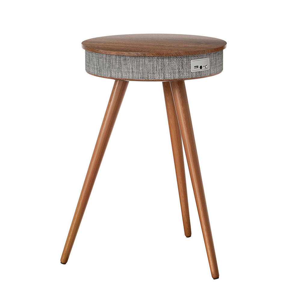 Crewe Smart Coffee Table Wireless Charging Bluetooth Speaker Walnut Grey