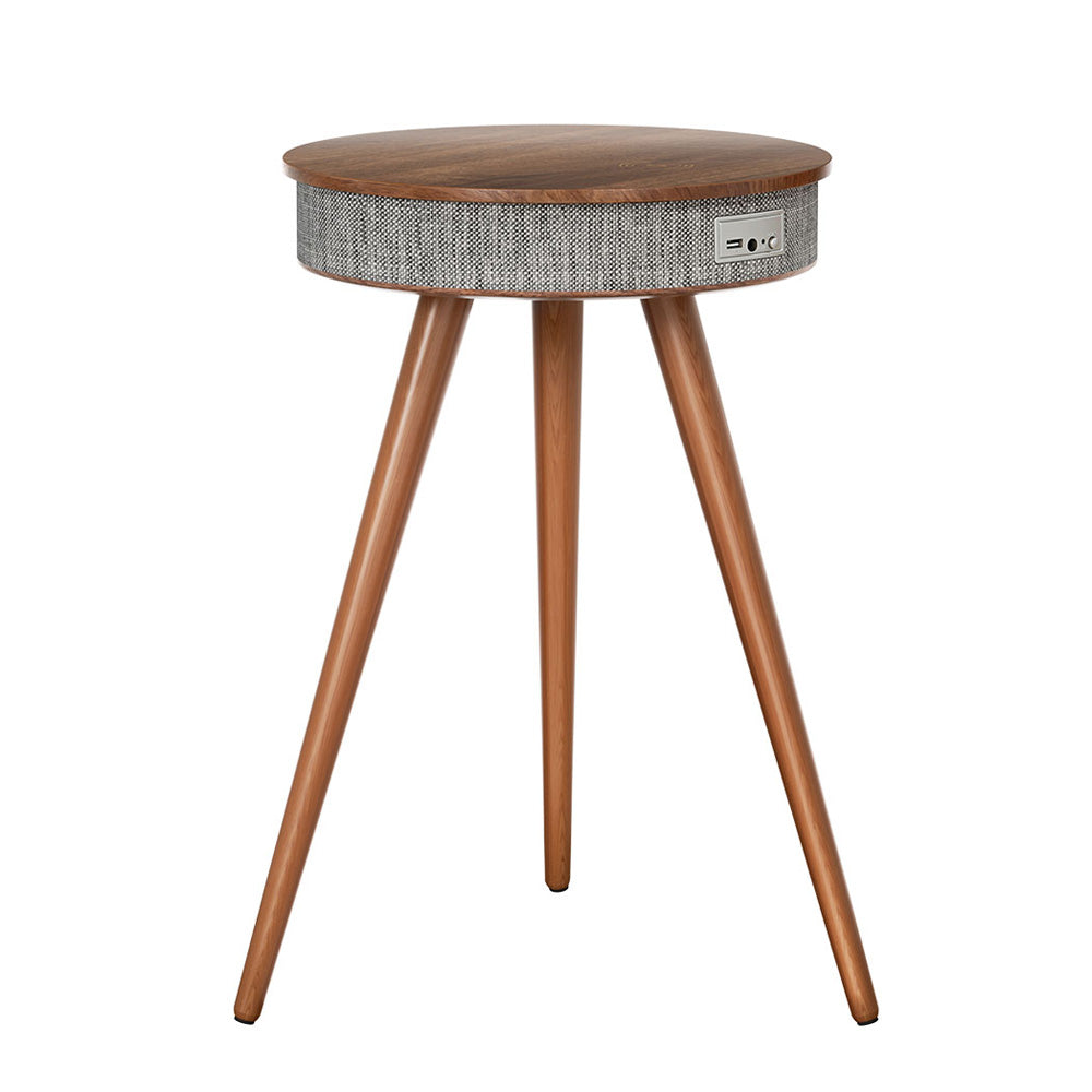 Crewe Smart Coffee Table Wireless Charging Bluetooth Speaker Walnut Grey