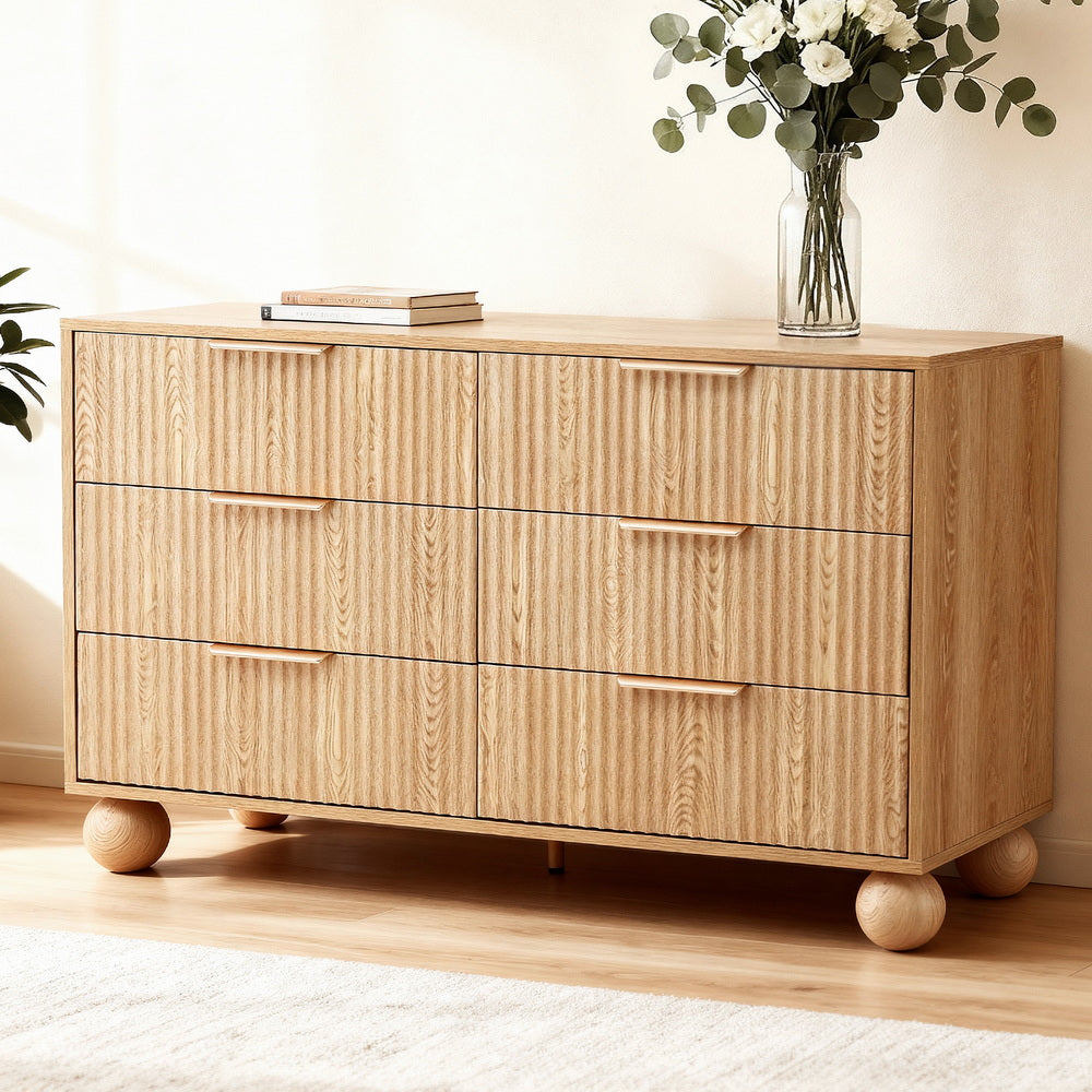 Artiss 6 Drawer Chest of Drawers Dresser Tallboy Pine
