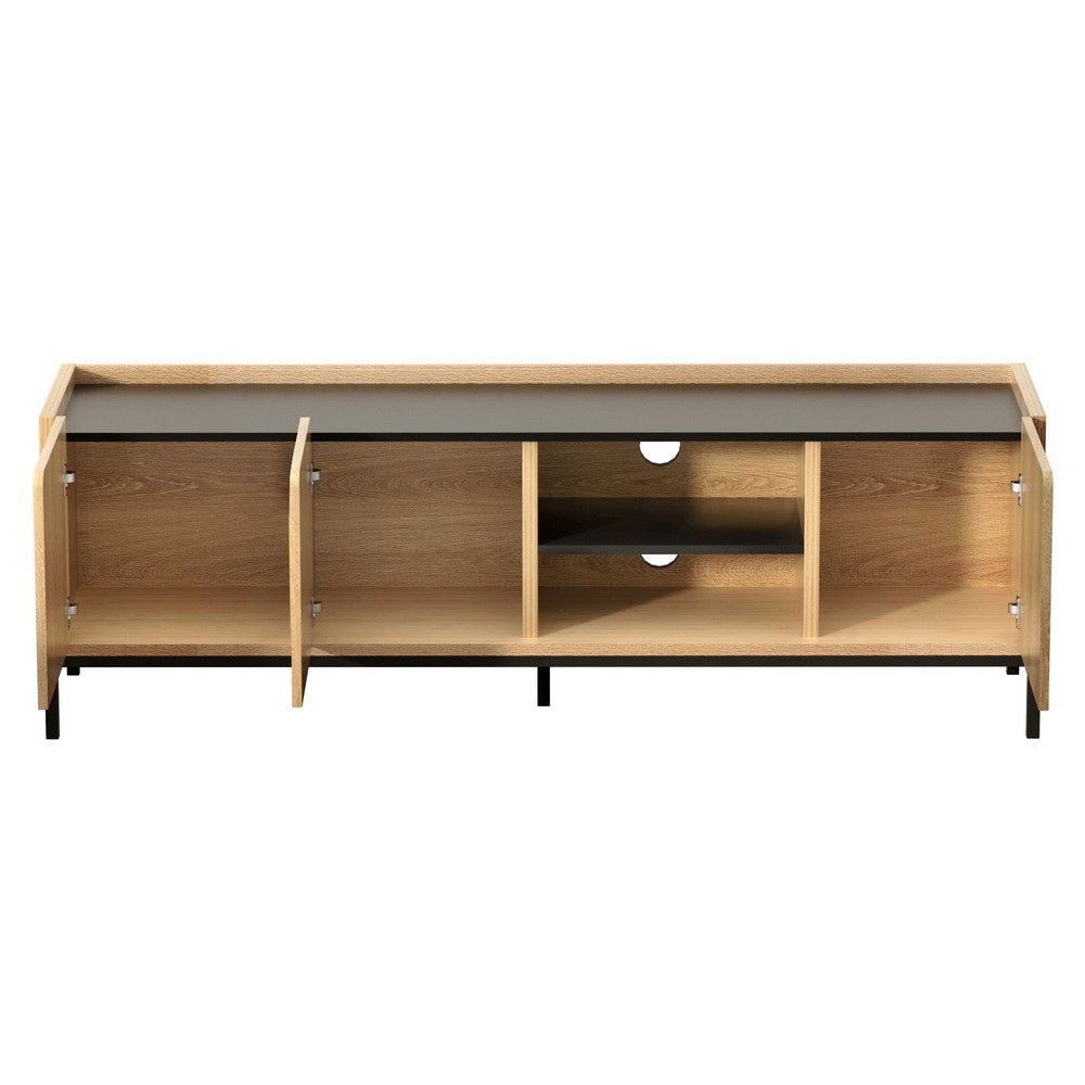 Artiss 160cm Entertainment Unit Storage Cabinet Pine & Black