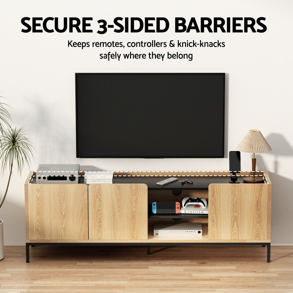 Artiss 160cm Entertainment Unit Storage Cabinet Pine & Black