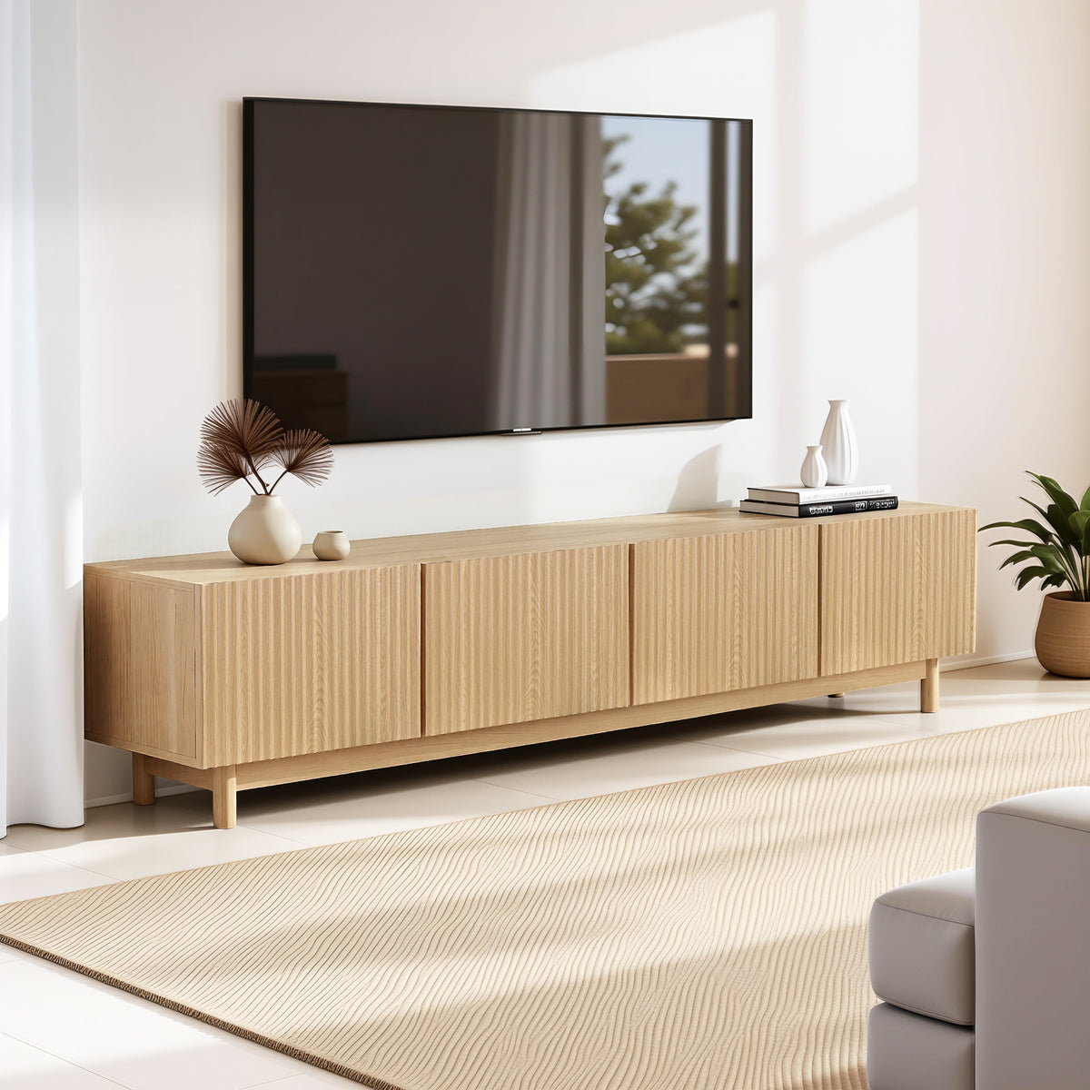 Artiss TV Entertainment Unit Storage Cabinet 180cm Pine