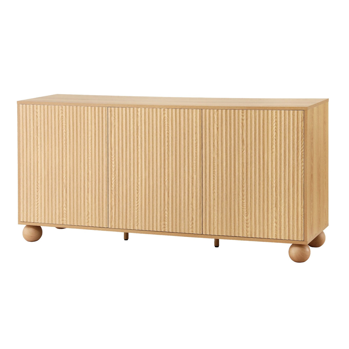 Artiss 150cm Buffet Sideboard Cabinet 2-Tier Fluted Pine