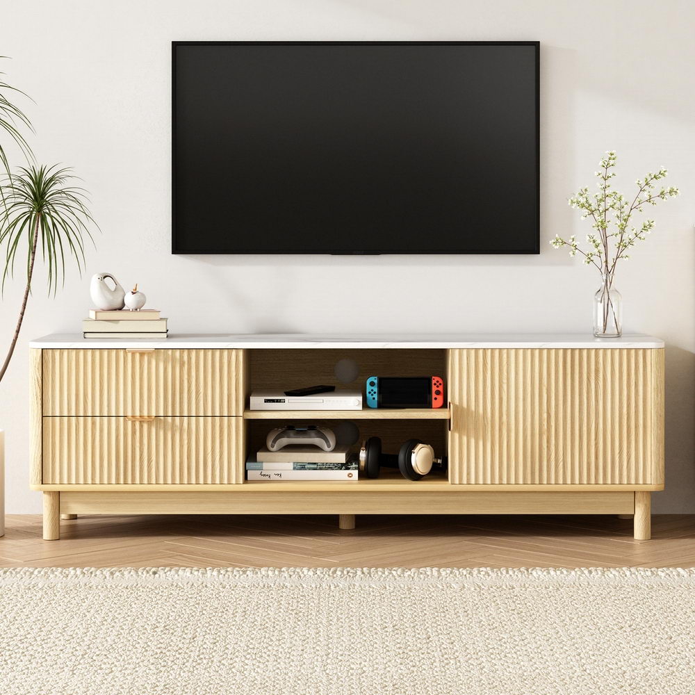Artiss 150cm Entertainment Unit TV Stand Pine Storage Drawers
