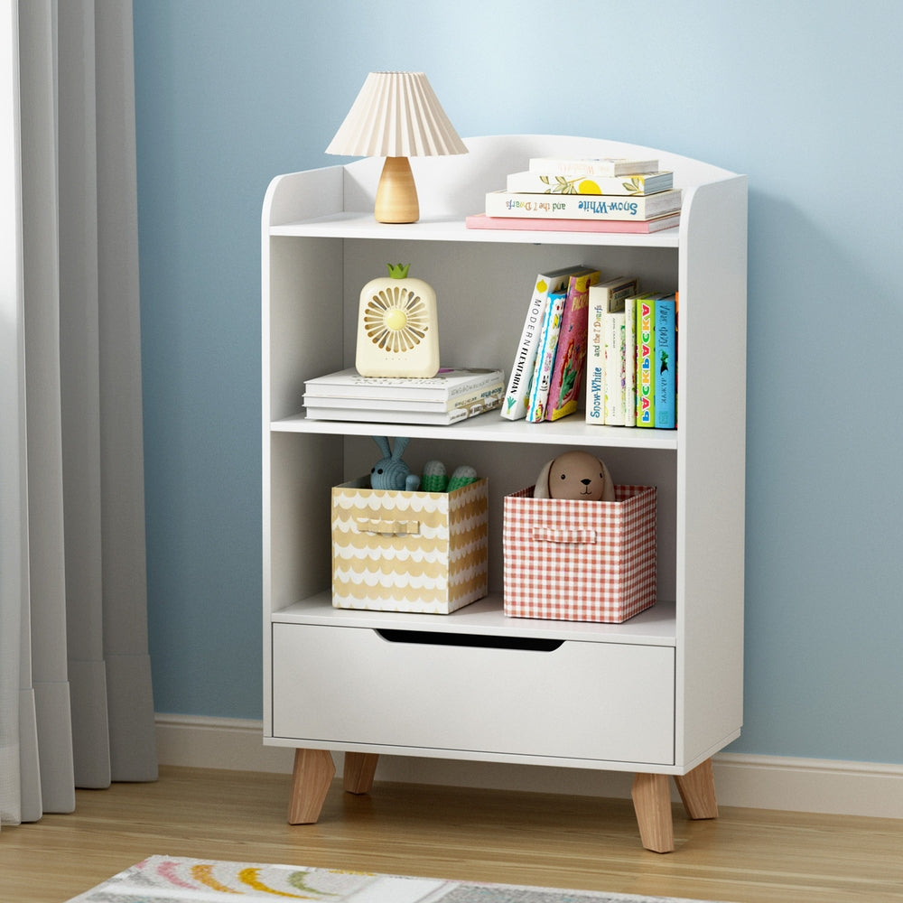 Keezi 3-Tier Kids Bookshelf Storage Organiser White