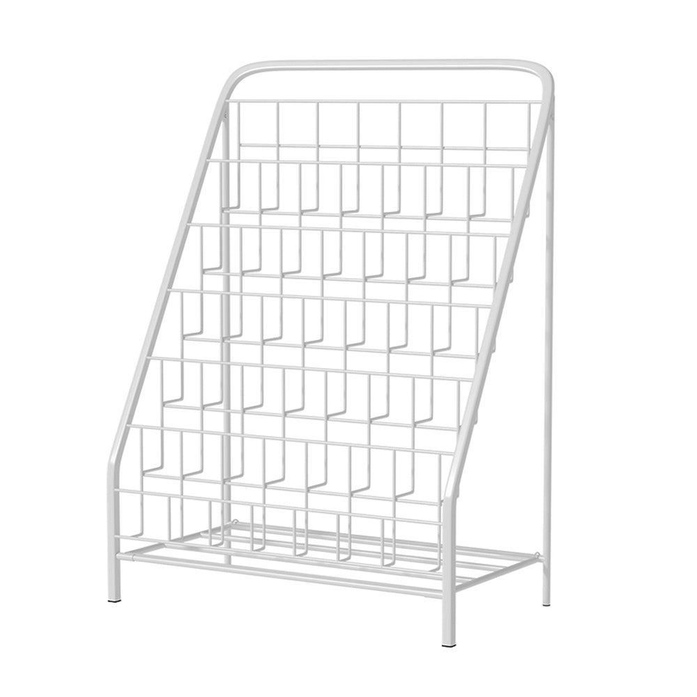 Keezi Kids Bookshelf 6-Tier Foldable Metal White