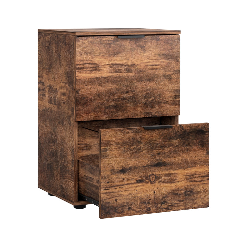Artiss Filing Cabinet Office Storage with A4 Drawer Rustic Brown