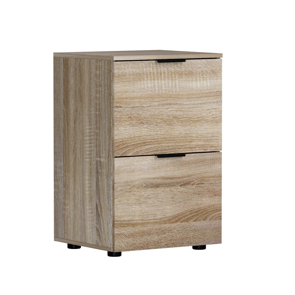 Artiss Oak 2-Drawer Filing Cabinet Office Organiser