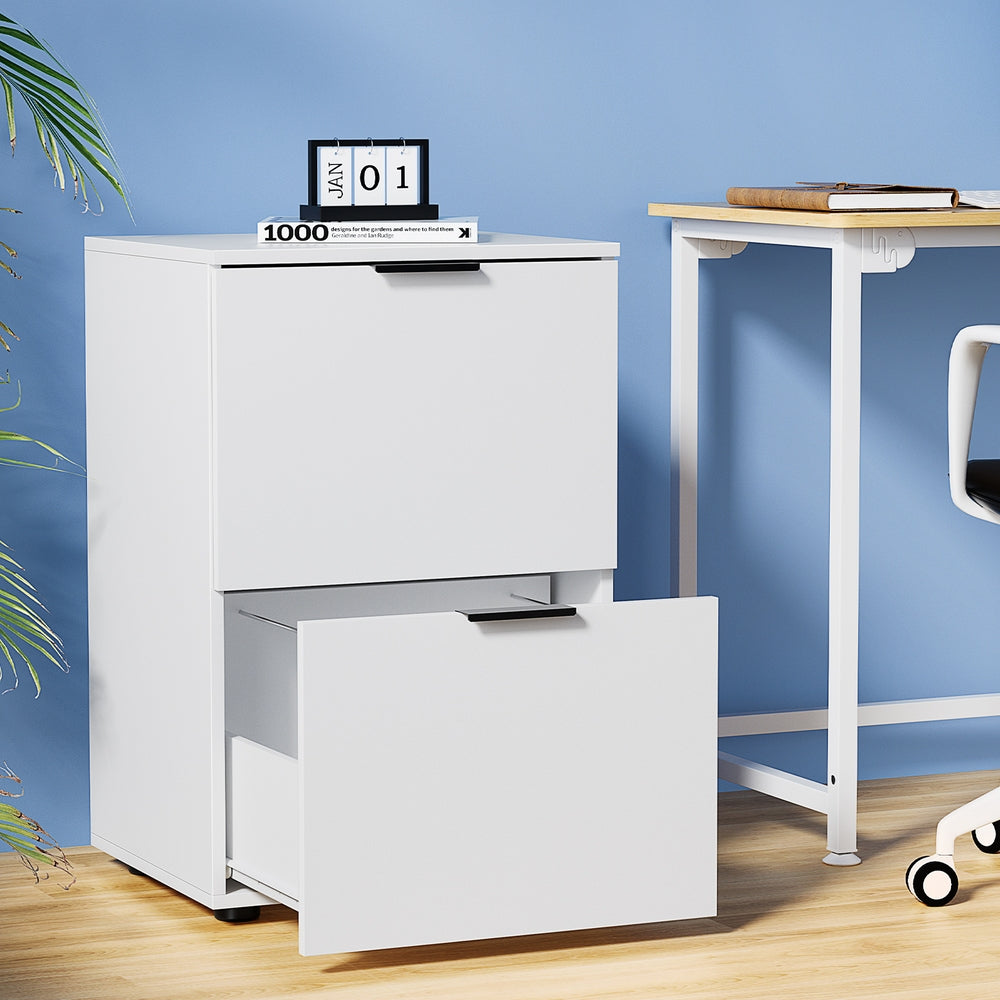 Artiss 2-Drawer Filing Cabinet White Office Organiser