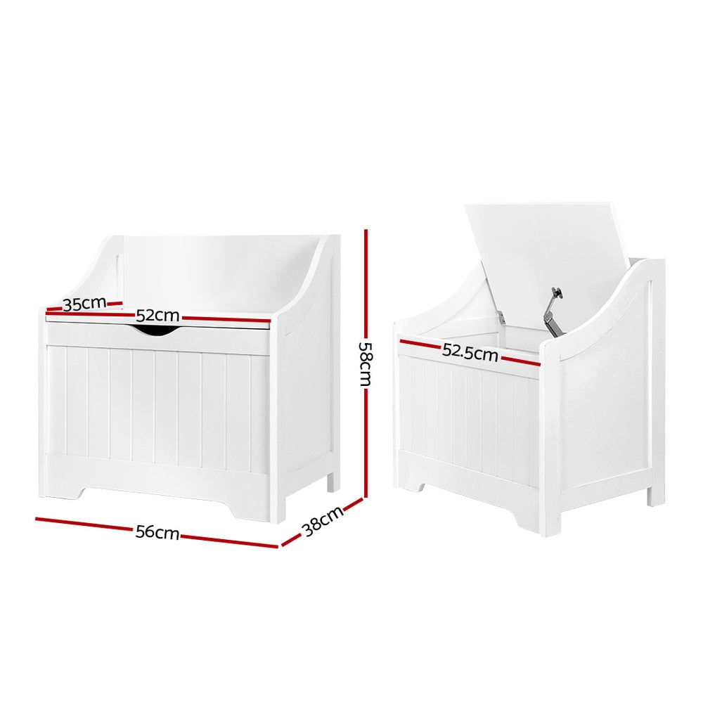 Keezi Kids Storage Box Bench White MDF Safe Corners