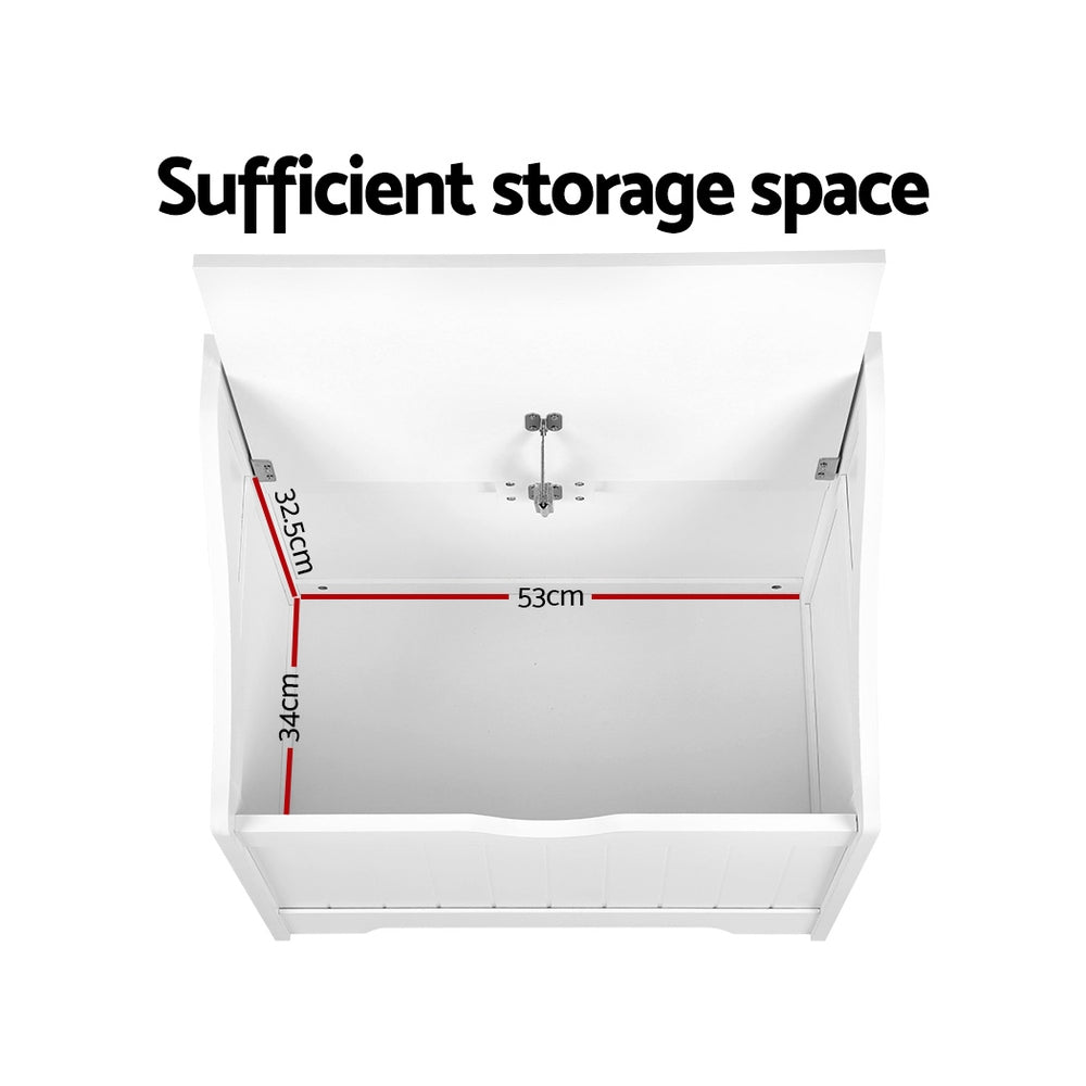 Keezi Kids Storage Box Bench White MDF Safe Corners