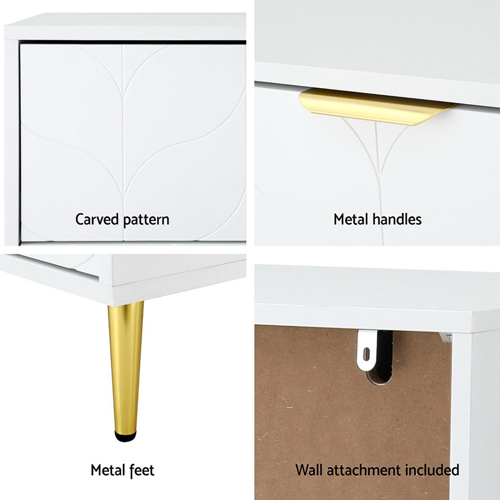 Artiss 3-Drawer Lowboy Cabinet White
