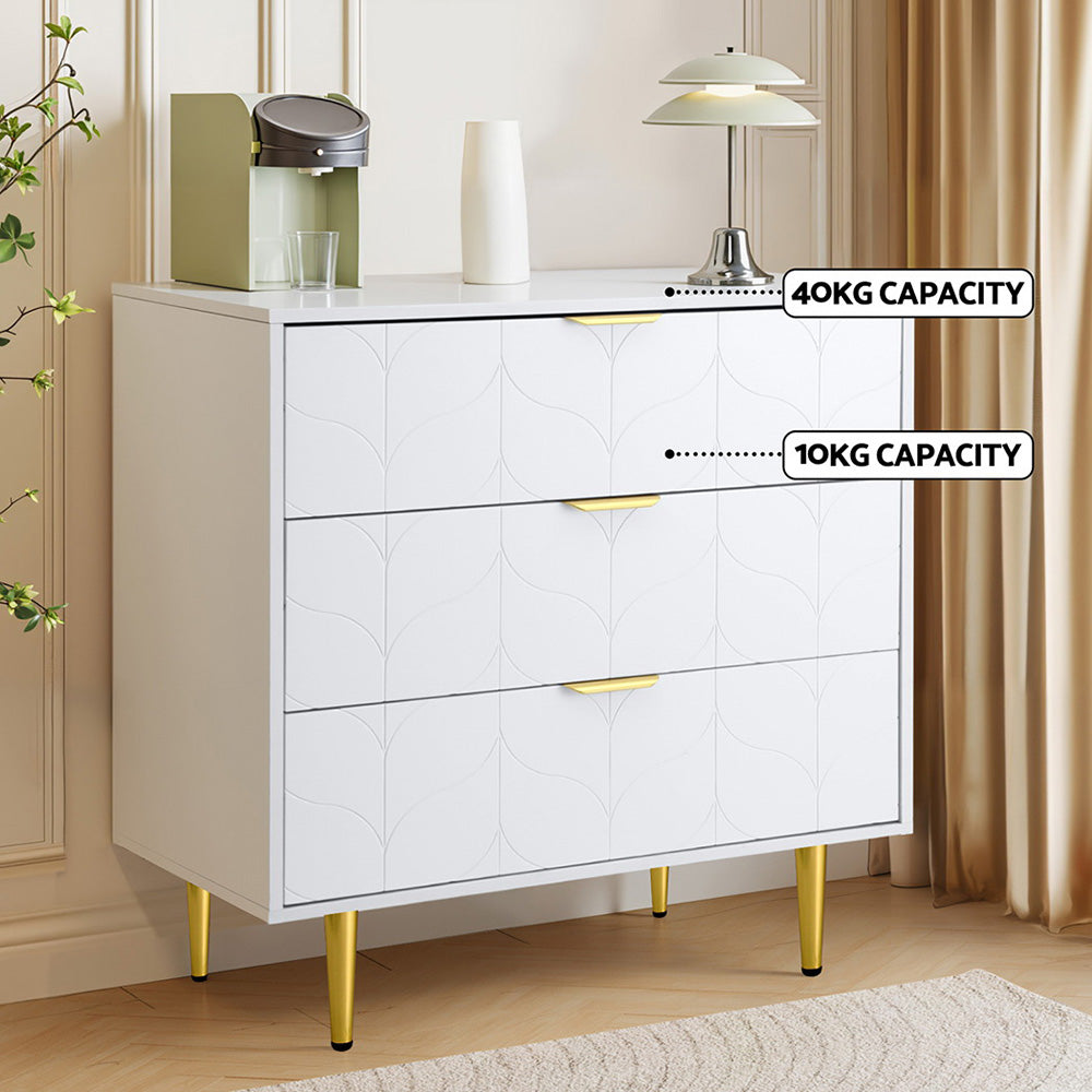 Artiss 3-Drawer Lowboy Cabinet White