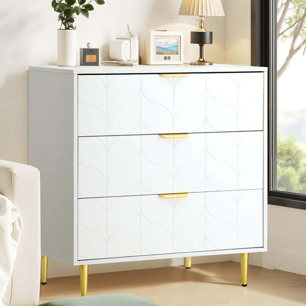 Artiss 3-Drawer Lowboy Cabinet White
