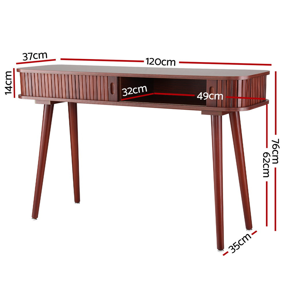 Arno 120cm Console Table 2 Drawers Walnut