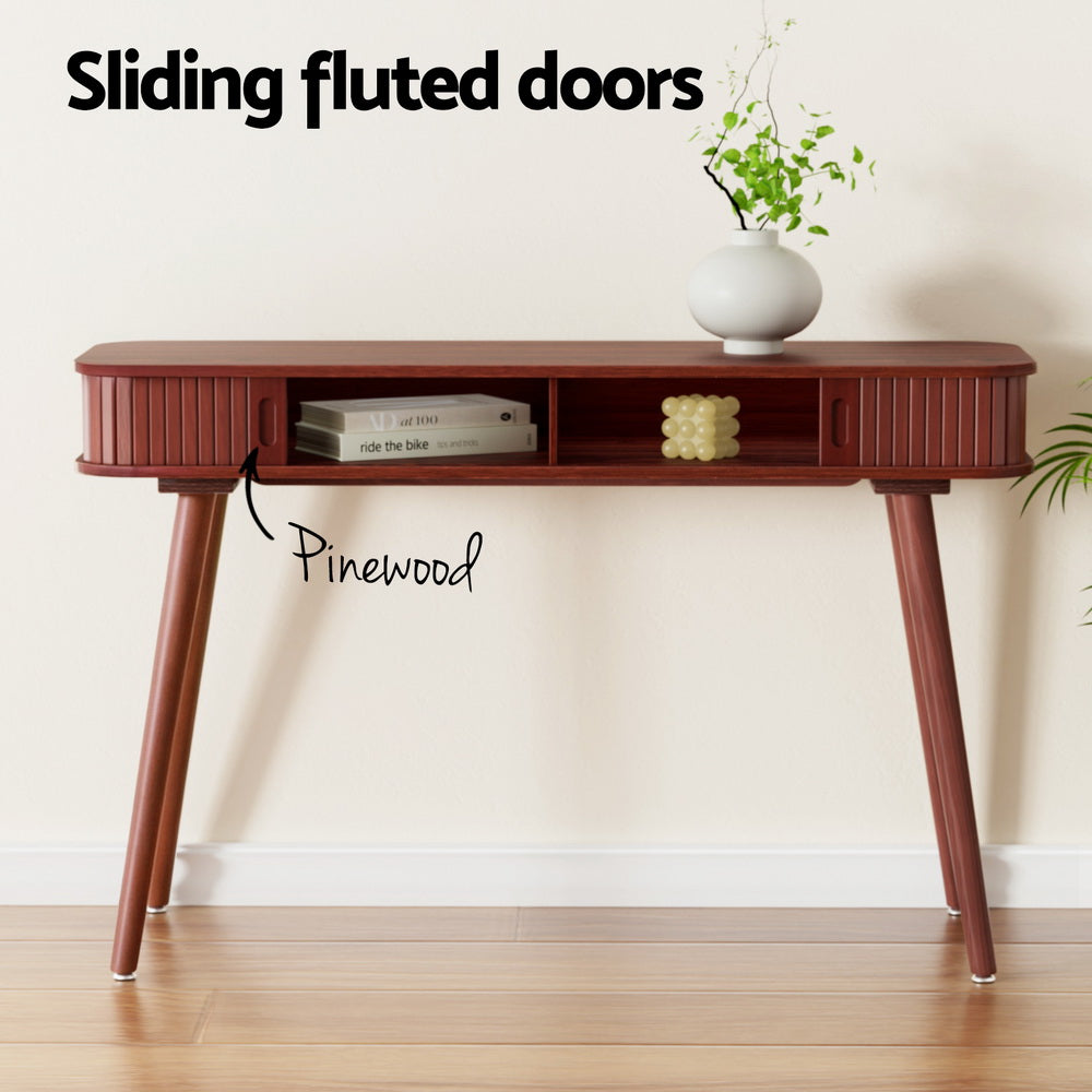 Arno 120cm Console Table 2 Drawers Walnut