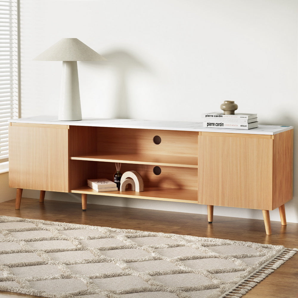 Artiss 180CM Entertainment Unit TV Cabinet White Pine