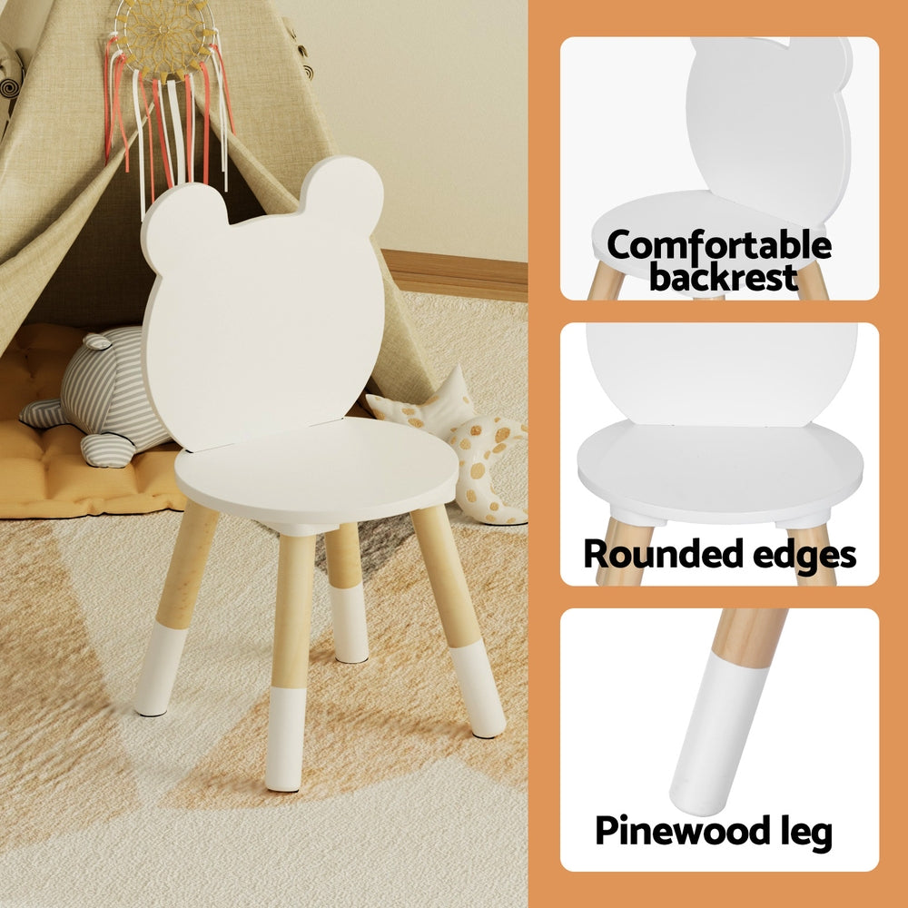 Keezi Kids Activity Table and Chairs Set 3 Piece White