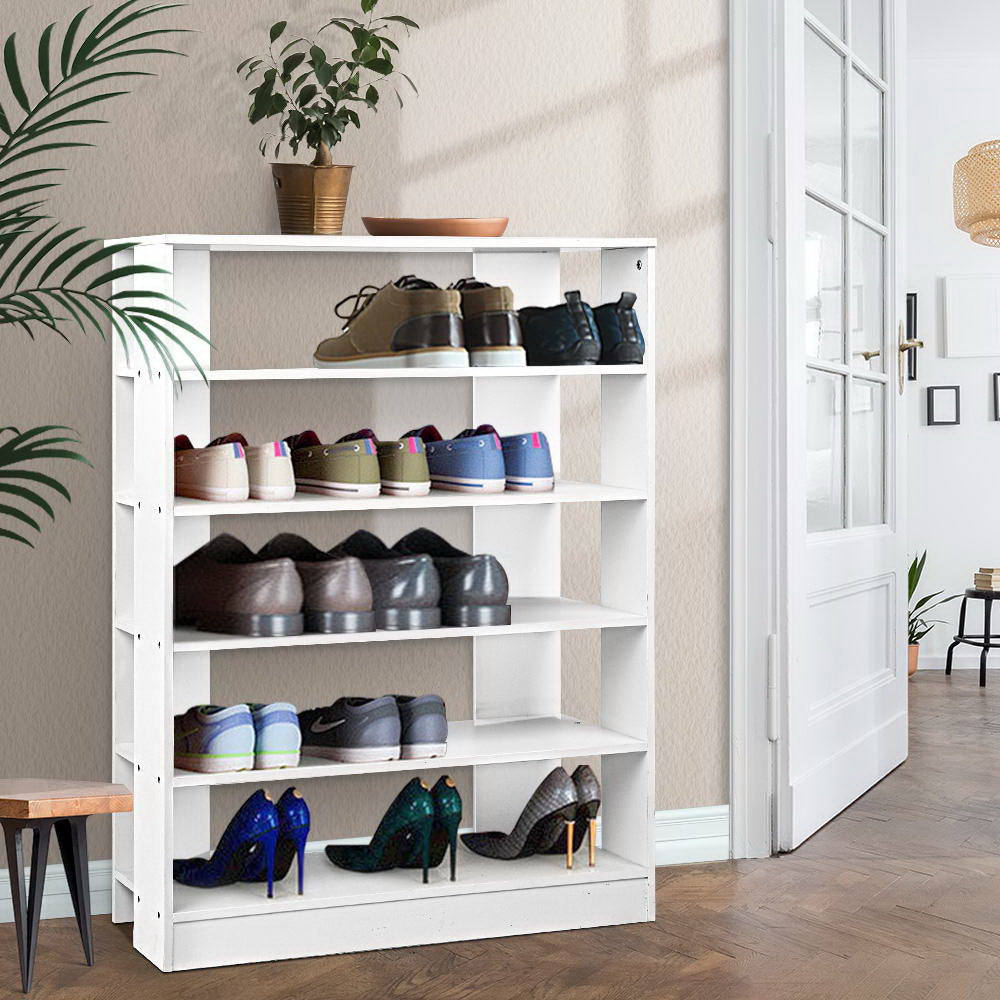 Artiss 6-Tier Shoe Rack Cabinet 30 Pairs White