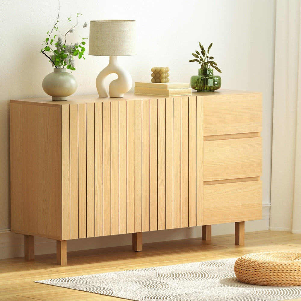 Artiss 130cm Buffet Sideboard Cabinet Pine Wood