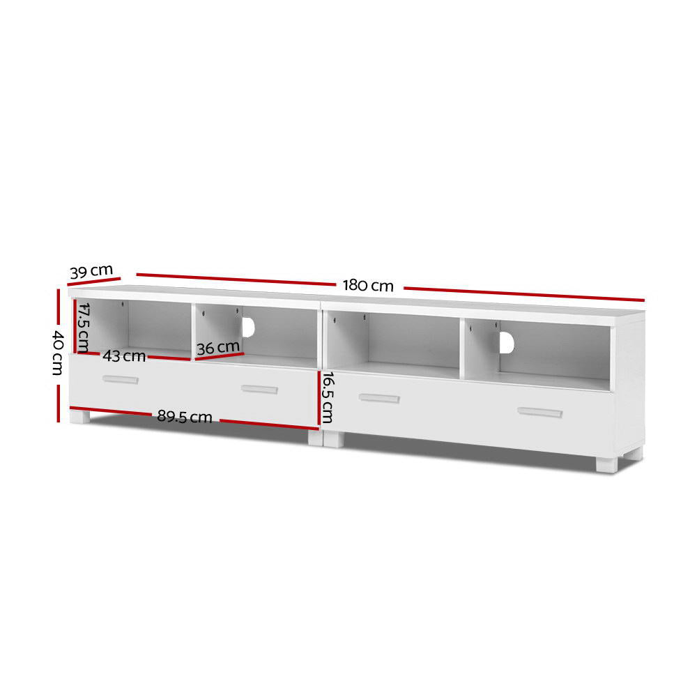 Eddie 180cm TV Cabinet Entertainment Unit White