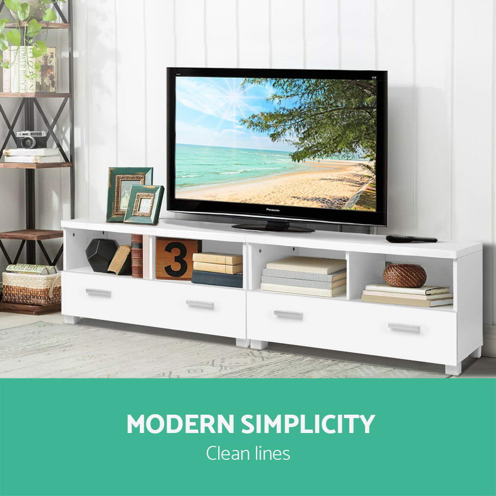 Eddie 180cm TV Cabinet Entertainment Unit White