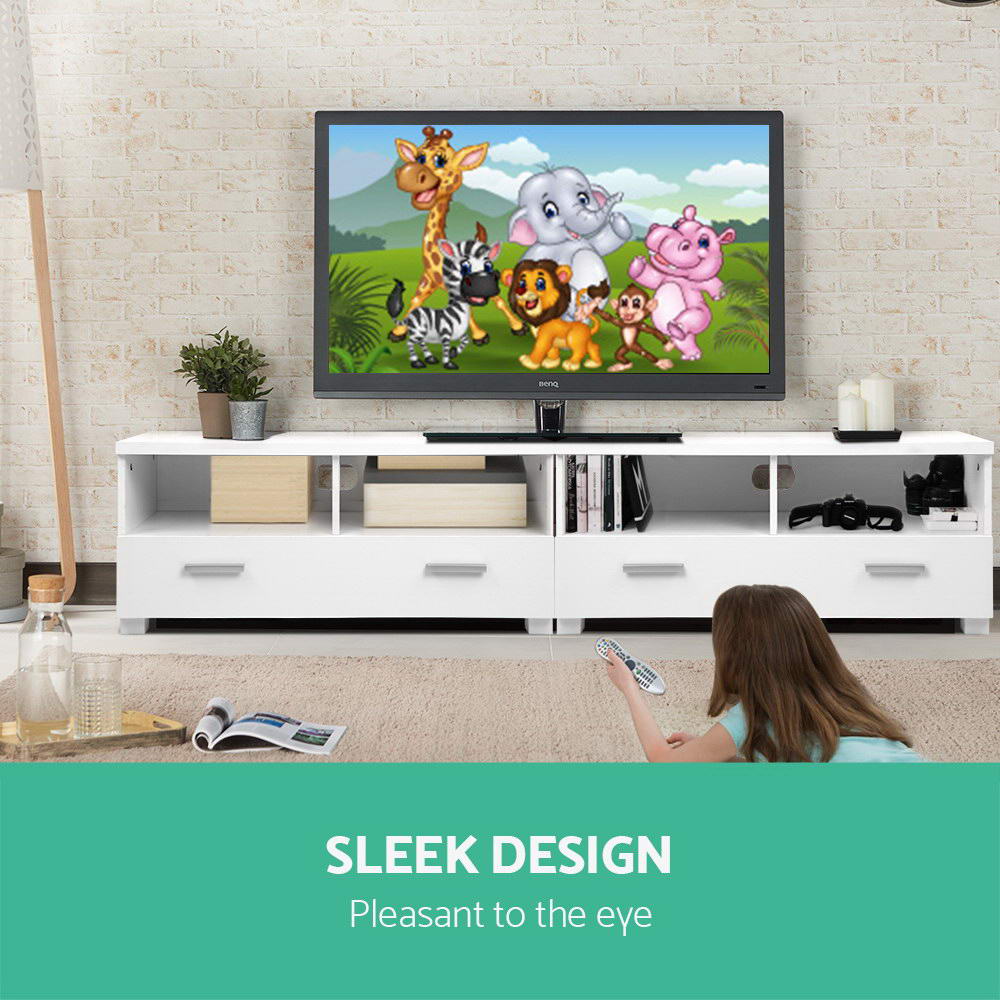 Eddie 180cm TV Cabinet Entertainment Unit White