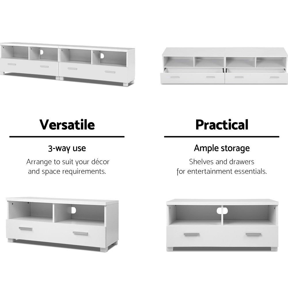 Eddie 180cm TV Cabinet Entertainment Unit White