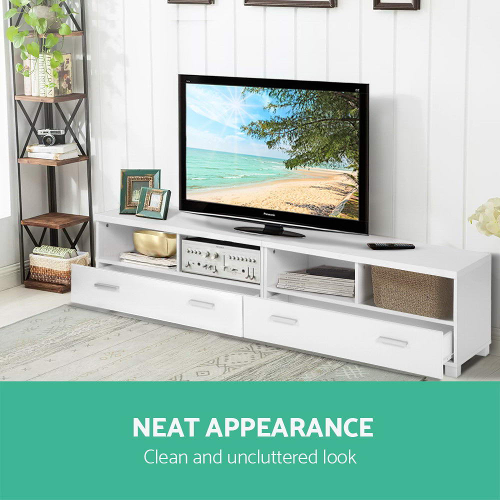 Eddie 180cm TV Cabinet Entertainment Unit White
