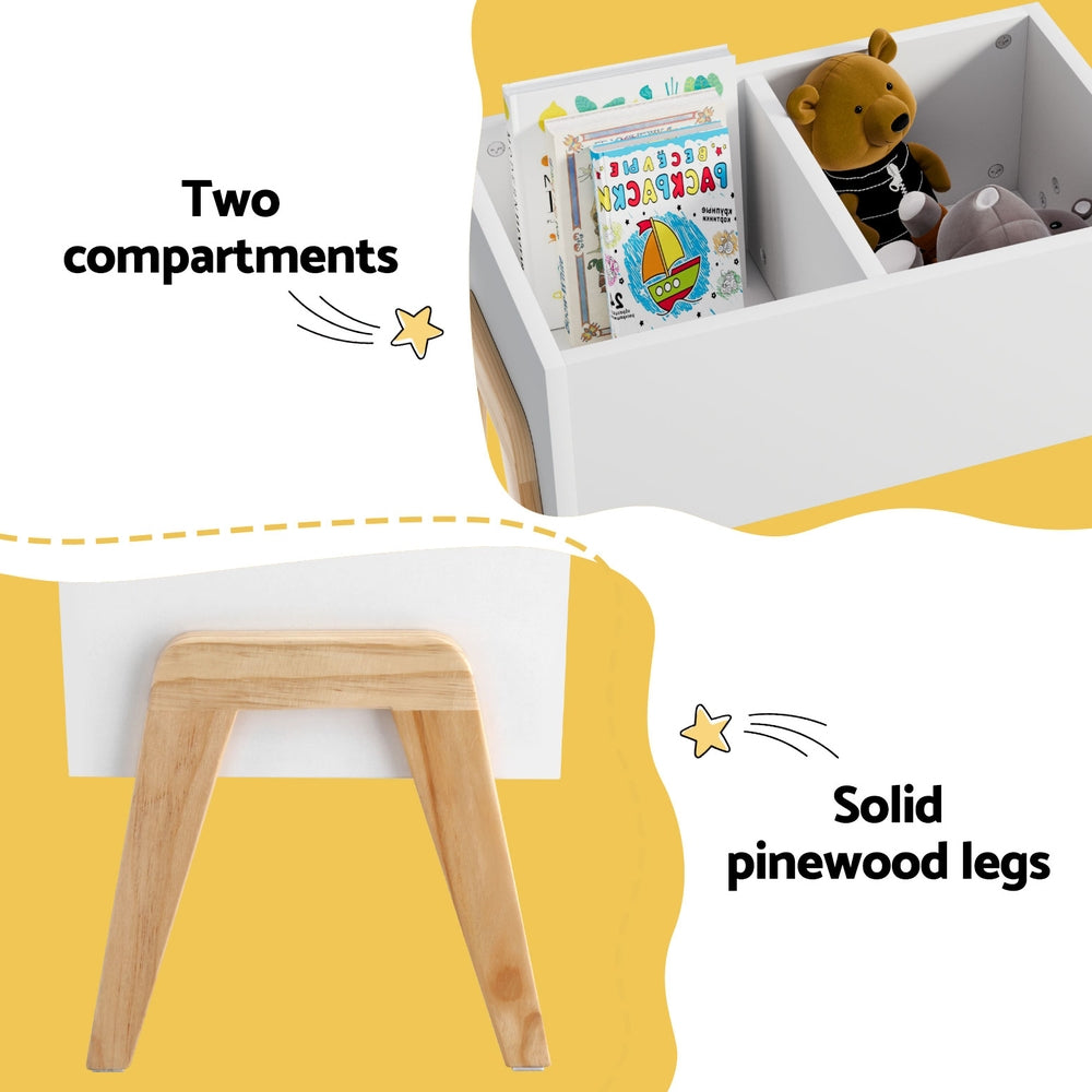 Keezi Kids Wooden Toy Box Storage Cabinet White
