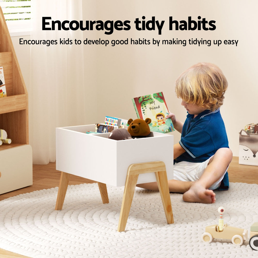 Keezi Kids Wooden Toy Box Storage Cabinet White