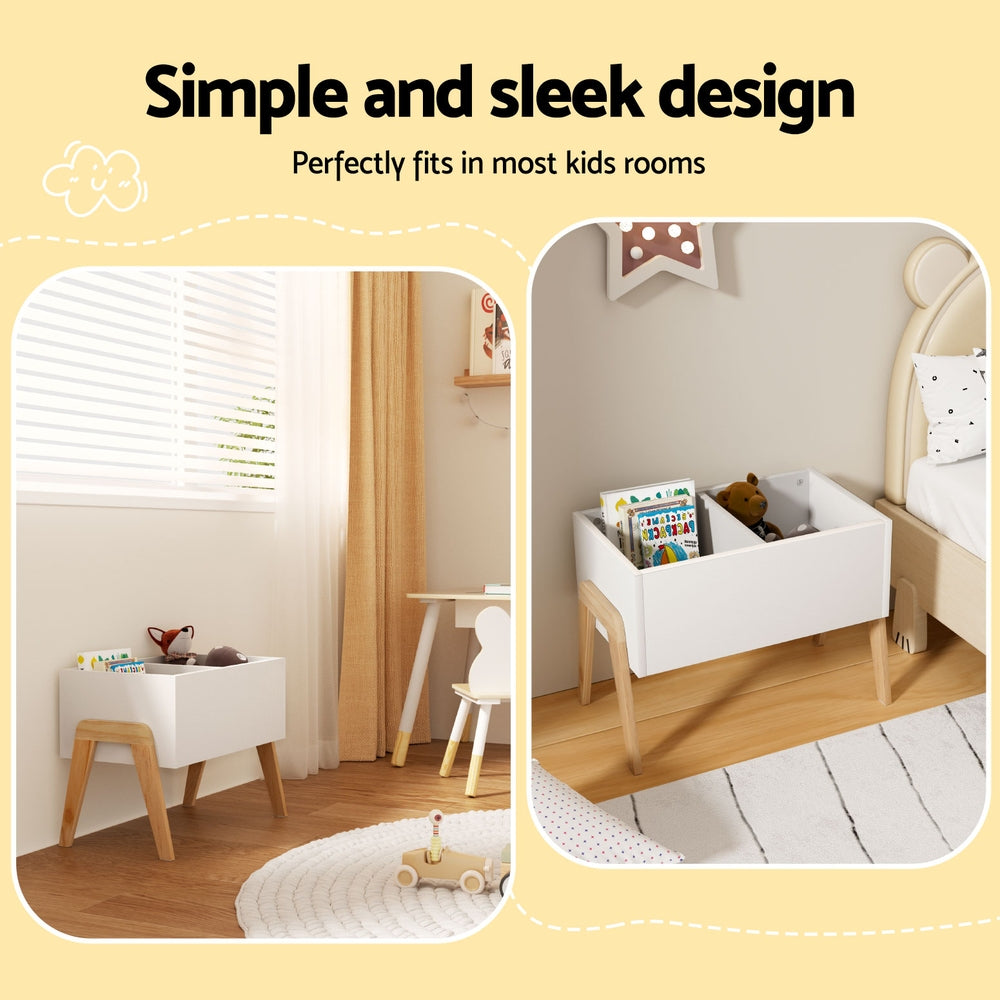 Keezi Kids Wooden Toy Box Storage Cabinet White